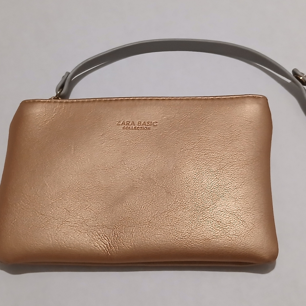 Zara Basic Collection Gold Tone Small Wristlet Zi… - image 7